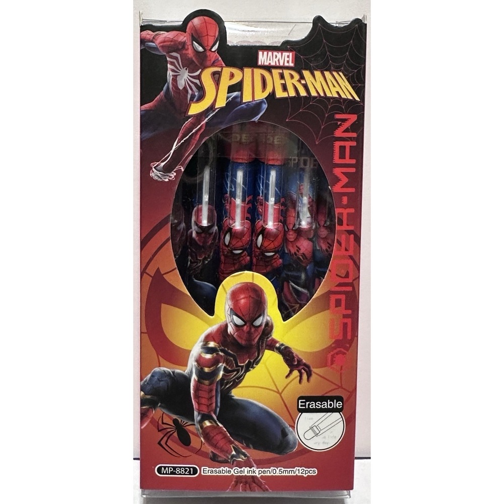 Marvel Spider-man Erasable Gel Ink Pen .5 Mm 12 Piece MP-8821